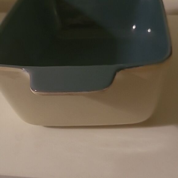 Ceramic Baking Dish with Rooster Design - Blue and Cream - Picture 3 of 6